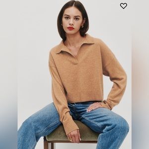 Reformation Cashmere Polo Sweater